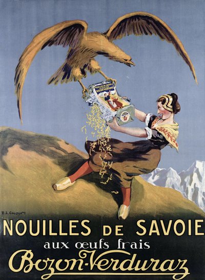 Poster Advertising Pasta Made by Bozon-Verduraz by E.L. Cousyn